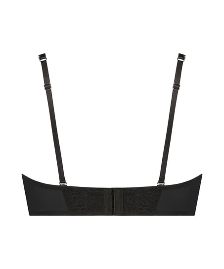Daisy usztywniony biustonosz z fiszbinami bez ramiączek, Czarny