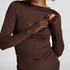 super miękka top z kaszmirem z dekoltem w ł&oacute;dkę, Brązowy