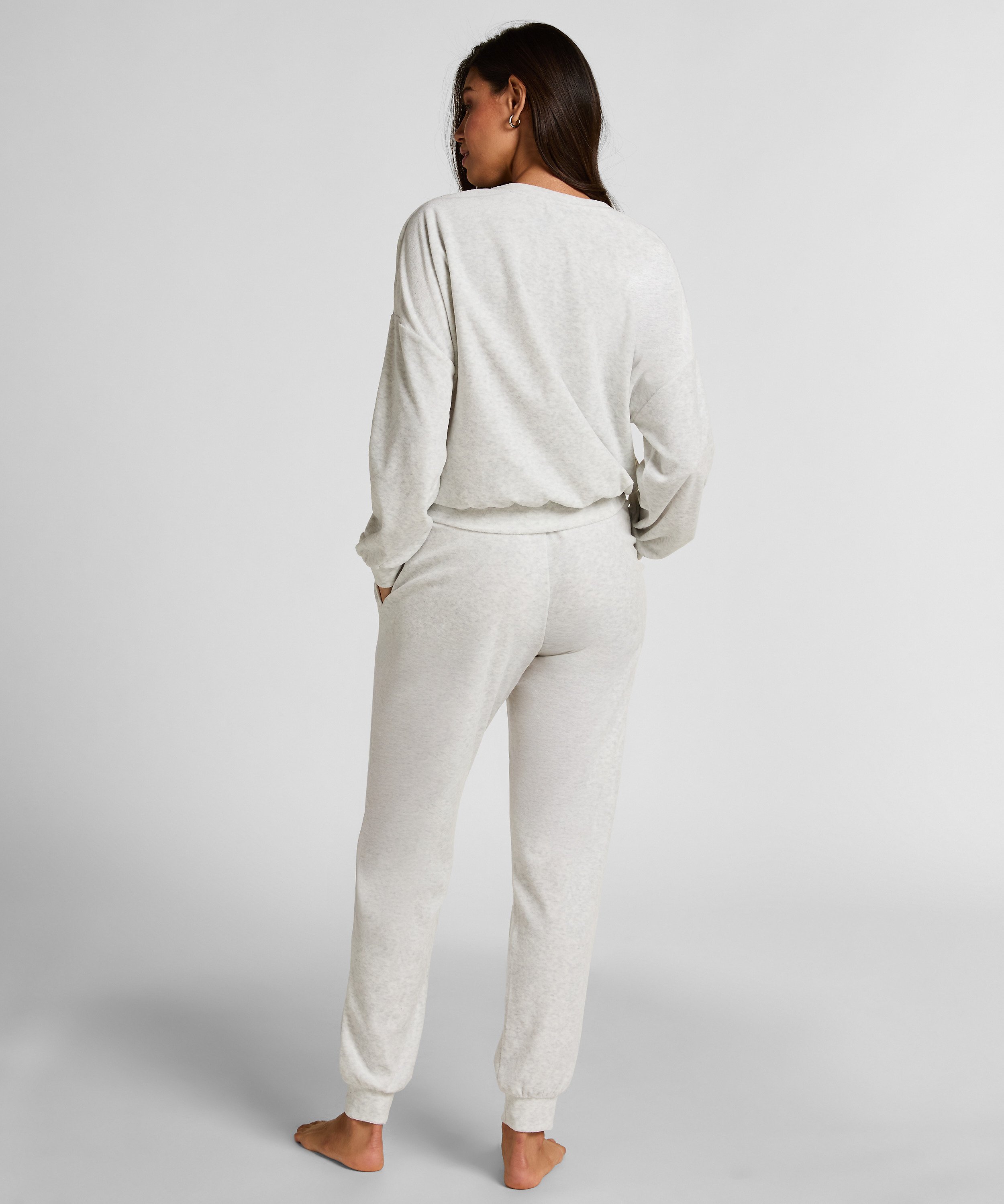 Welurowy top, Szary, main