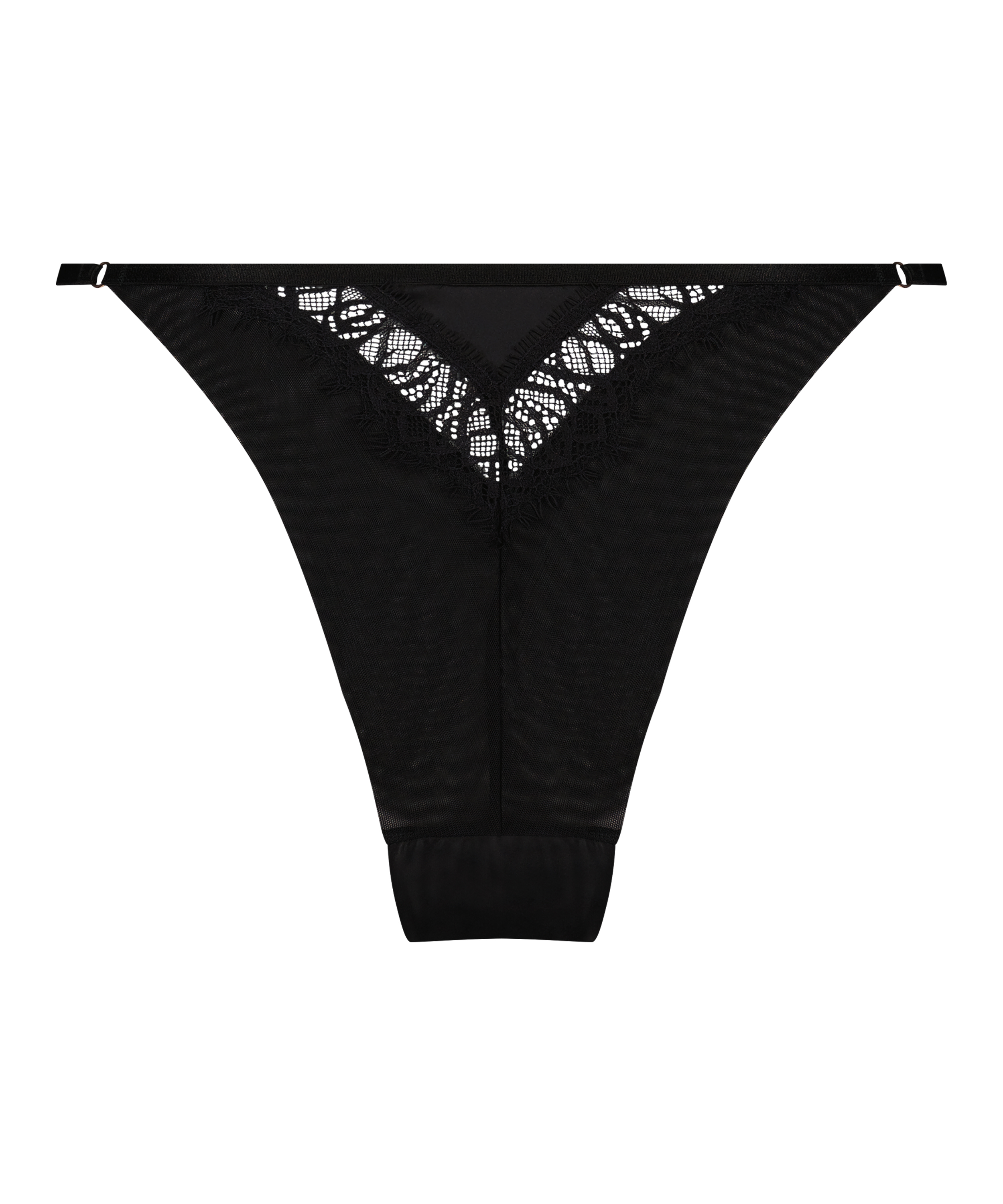 Majtki brazylijskie z wysokim wycięciem Aiko, Czarny, main