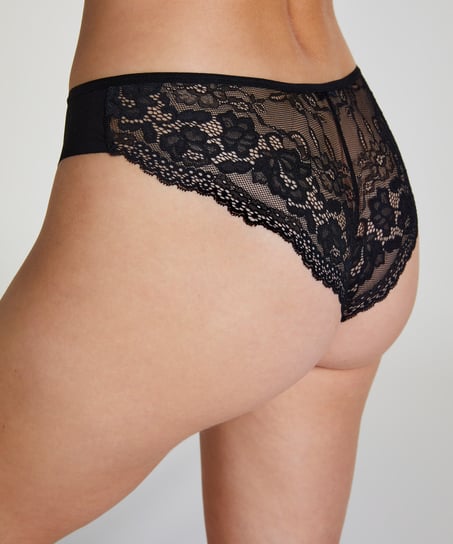 Brazyliany Lace Back, Czarny