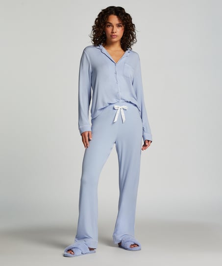 Narzutka Essential z dżerseju z długim rękawem, Niebieski