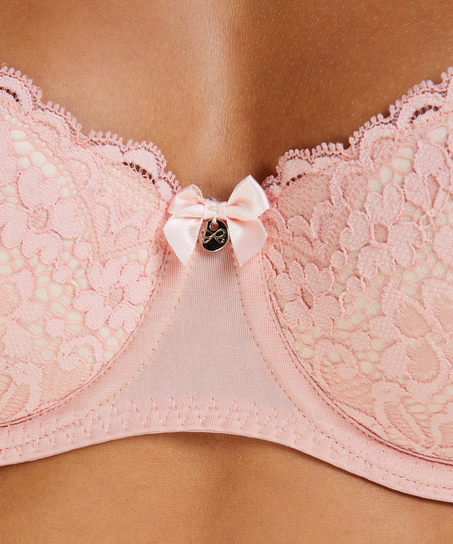 Biustonosz usztywniany z fiszbinami Rose, Różowy