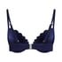 G&oacute;ra od bikini push-up z fiszbinami, z falowanym brzegiem, miseczki A &ndash; E, Niebieski