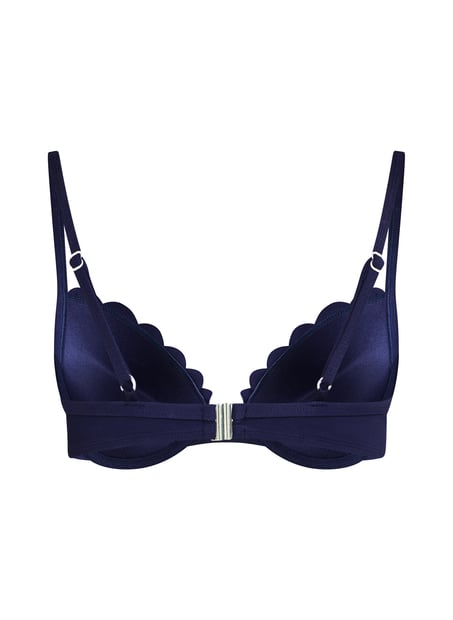 G&oacute;ra od bikini push-up z fiszbinami, z falowanym brzegiem, miseczki A &ndash; E, Niebieski