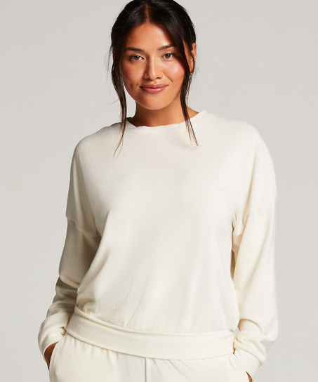 Welurowy top, Biały