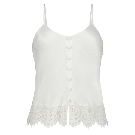 Bridal Satin Cami Top, Biały