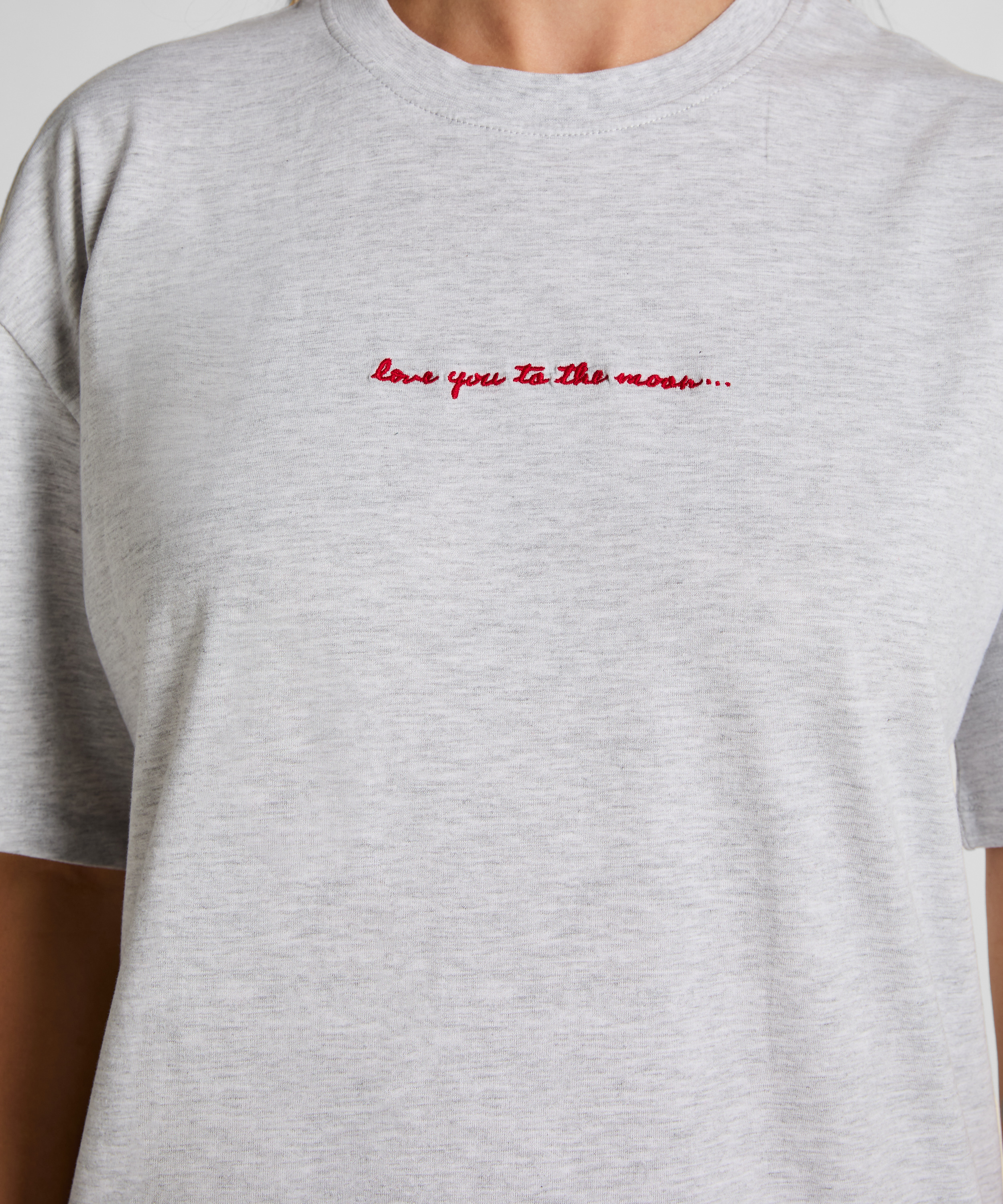 Koszula nocna z okrągłym dekoltem, Szary, main