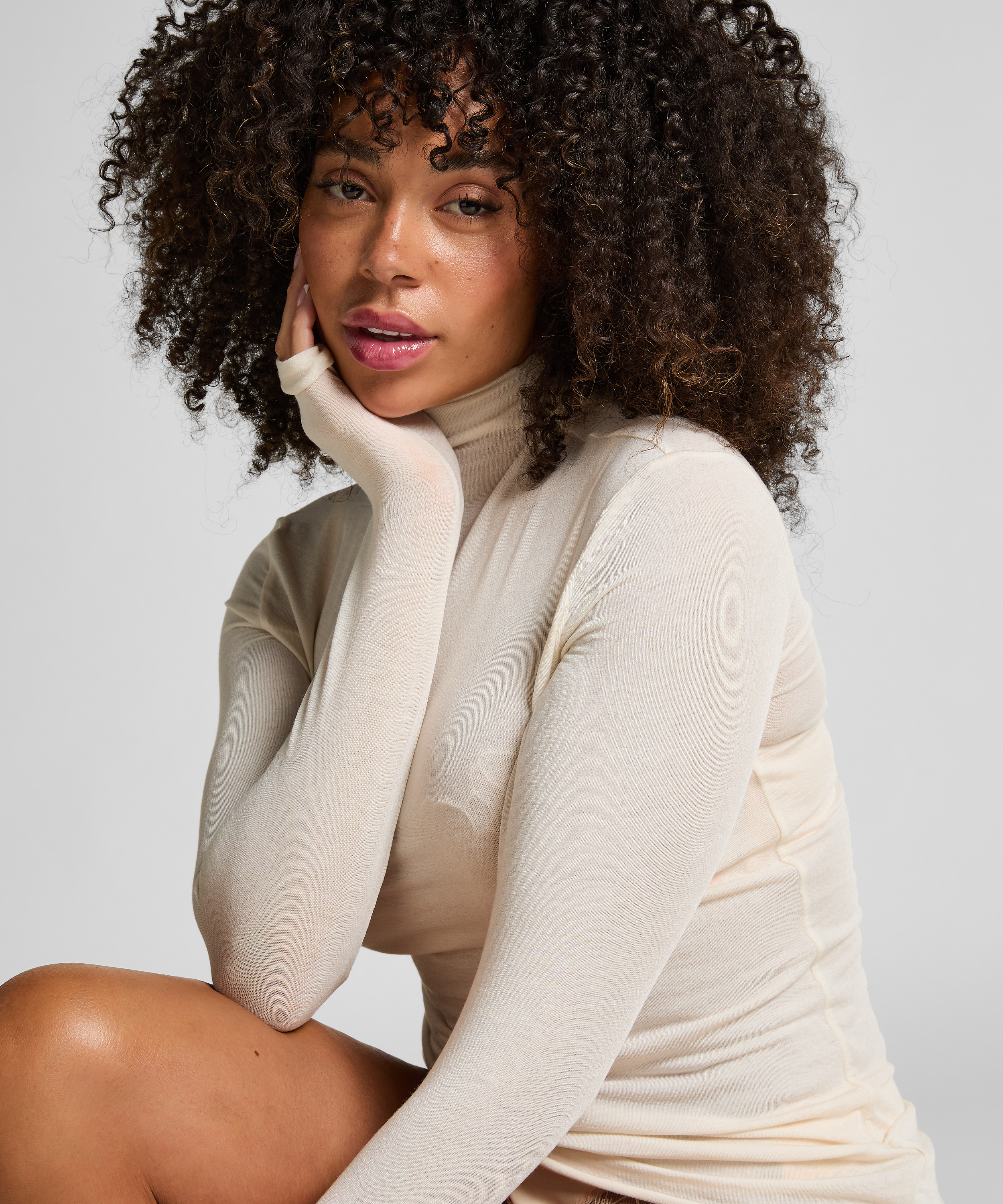 super miękki golf z kaszmirem top, Biały, main