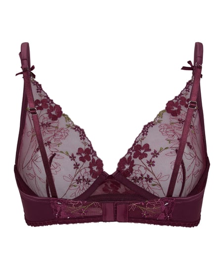 Biustonosz Longline z Fiszbinami Bez Wyści&oacute;łki Peonie, Fioletowy