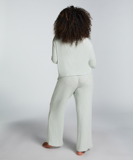 Koronkowa piżama z długim rękawem, Zielony