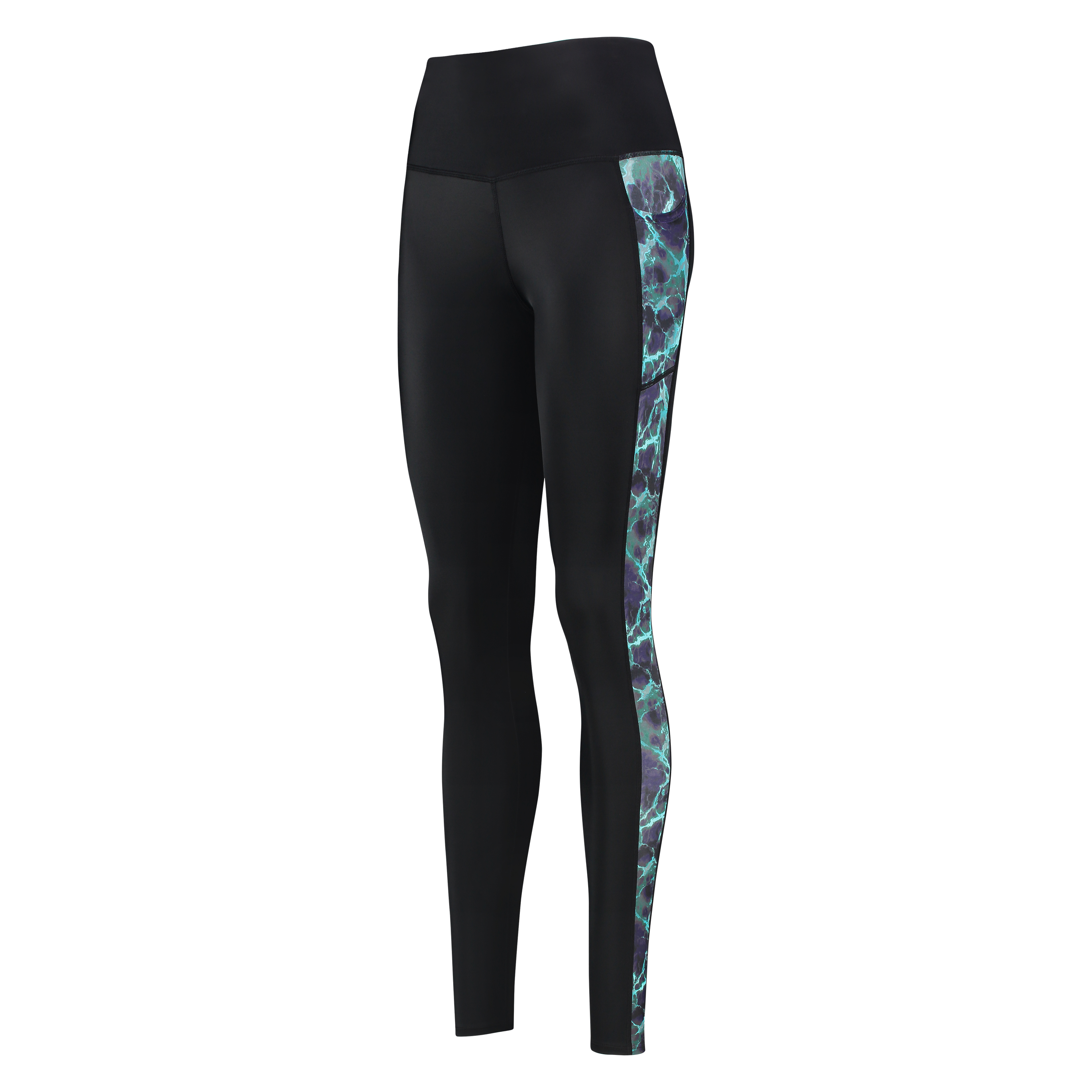 HKMX high-waist sports leggings marble level 3, Niebieski, main