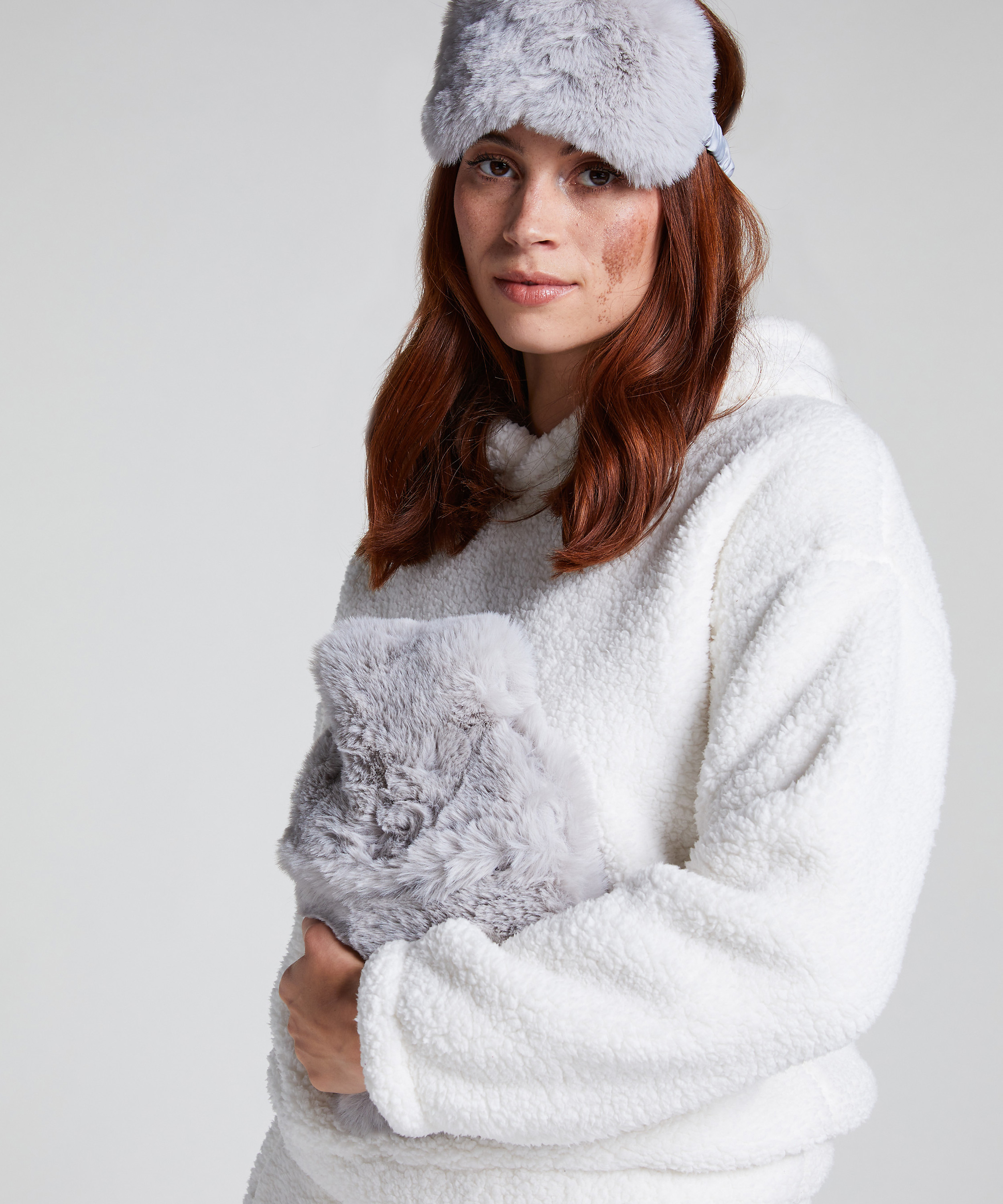 Butelka z gorącą wodą Zestaw masek do spania, Szary, main