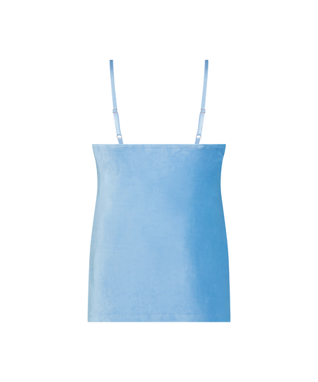 Cami Top Welurowy rib, Niebieski