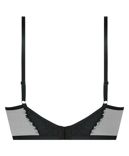 Usztywniany długoszczelny biustonosz push-up z fiszbinami Daphne, Czarny