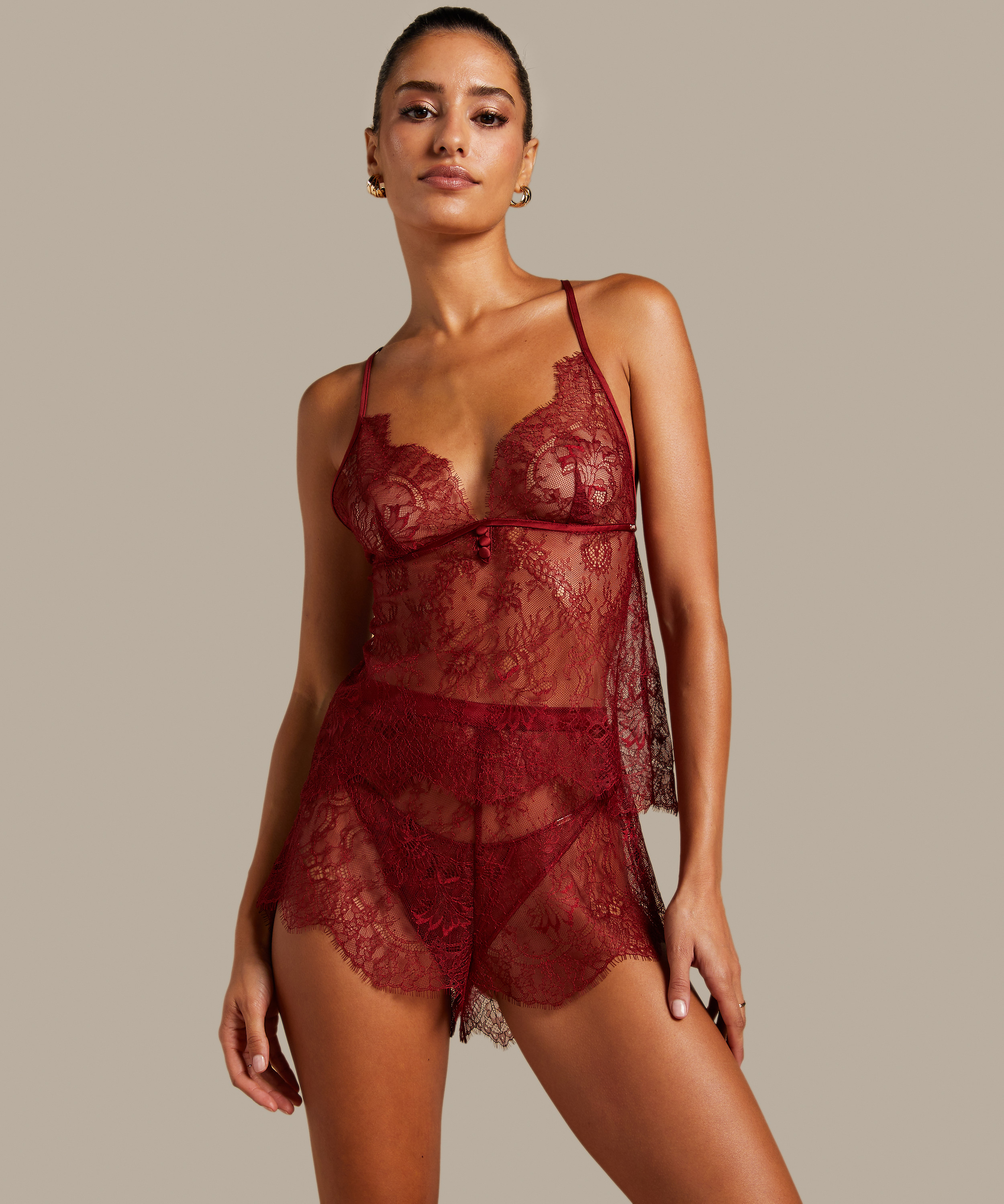 Cami Lace Delphine, Czerwony, main