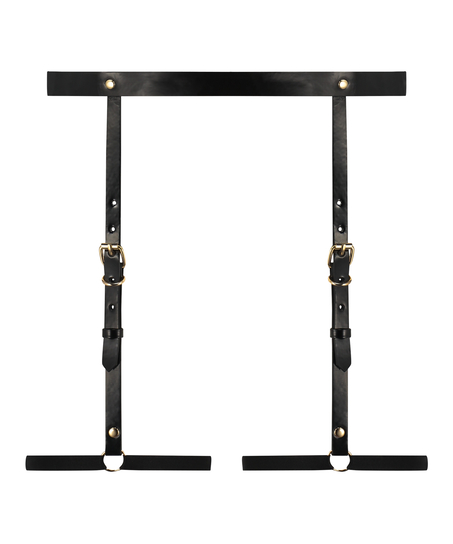 Private Pas do pończoch ze sztucznej skóry, Czarny