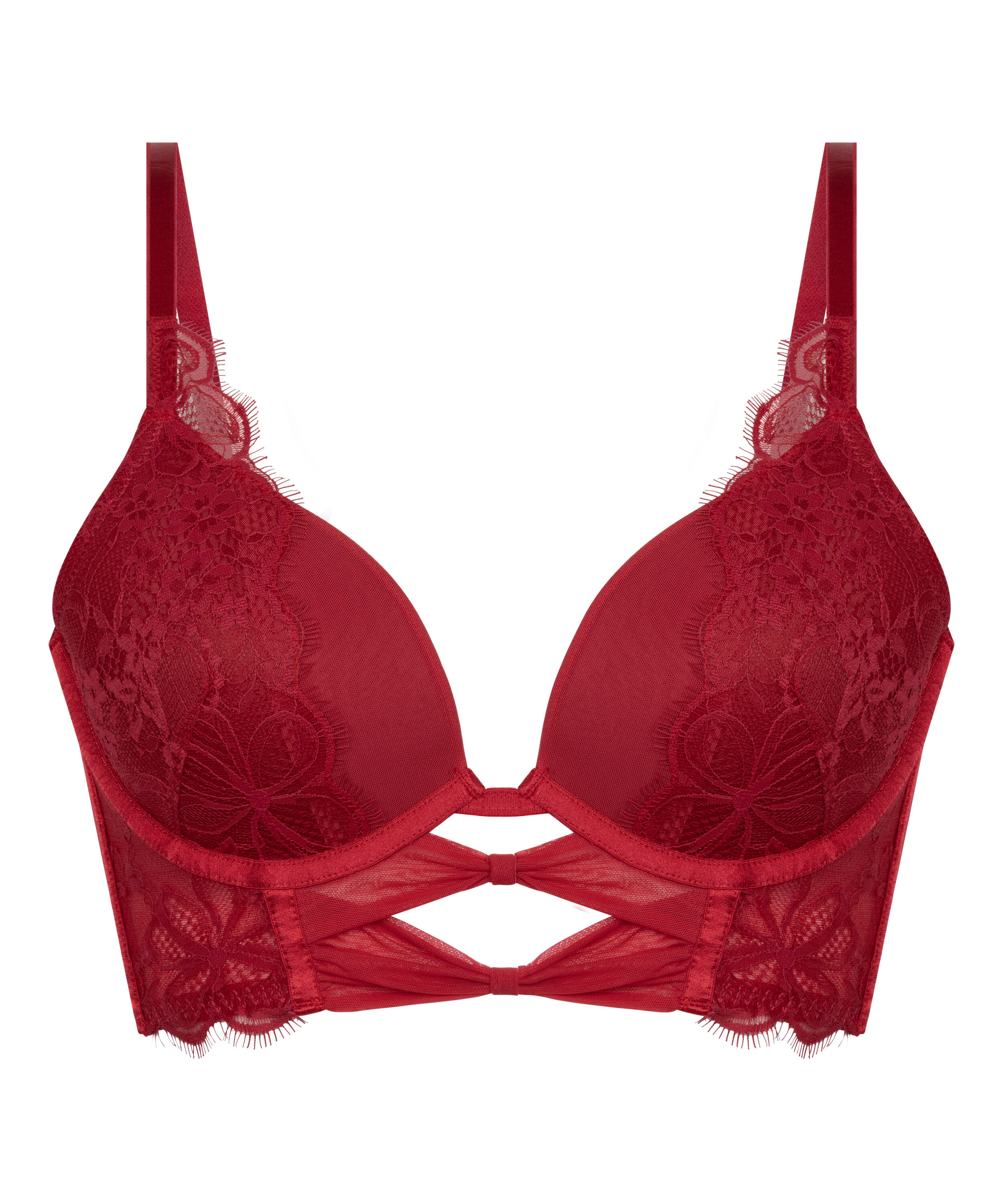 Biustonosz Push-Up Longline Marianna, Czerwony
