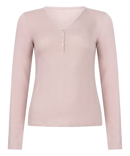 Top od piżamy Henley, R&oacute;żowy