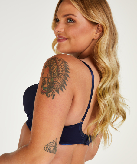 Nieusztywniany biustonosz minimizer z fiszbinami Nina, Niebieski