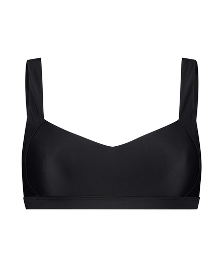 Kr&oacute;tki top od bikini Vintage HKM x NA-KD, Czarny