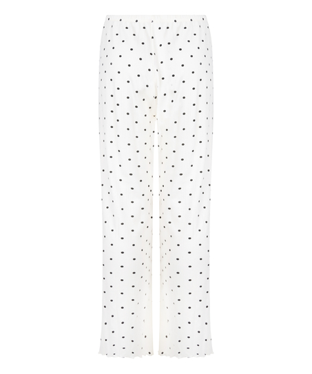 Piżama Spodnie Loose Pointelle, Biały