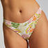 Majtki Bikini Wysoko Krojona Tropics, Biały