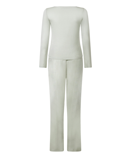 Koronkowa piżama z długim rękawem, Szary