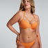 Góra od bikini z lureksu w kształcie muszelki, Pomarańczowy