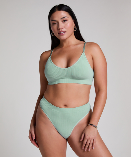 Wysoko wycięte stringi Dianne, Zielony