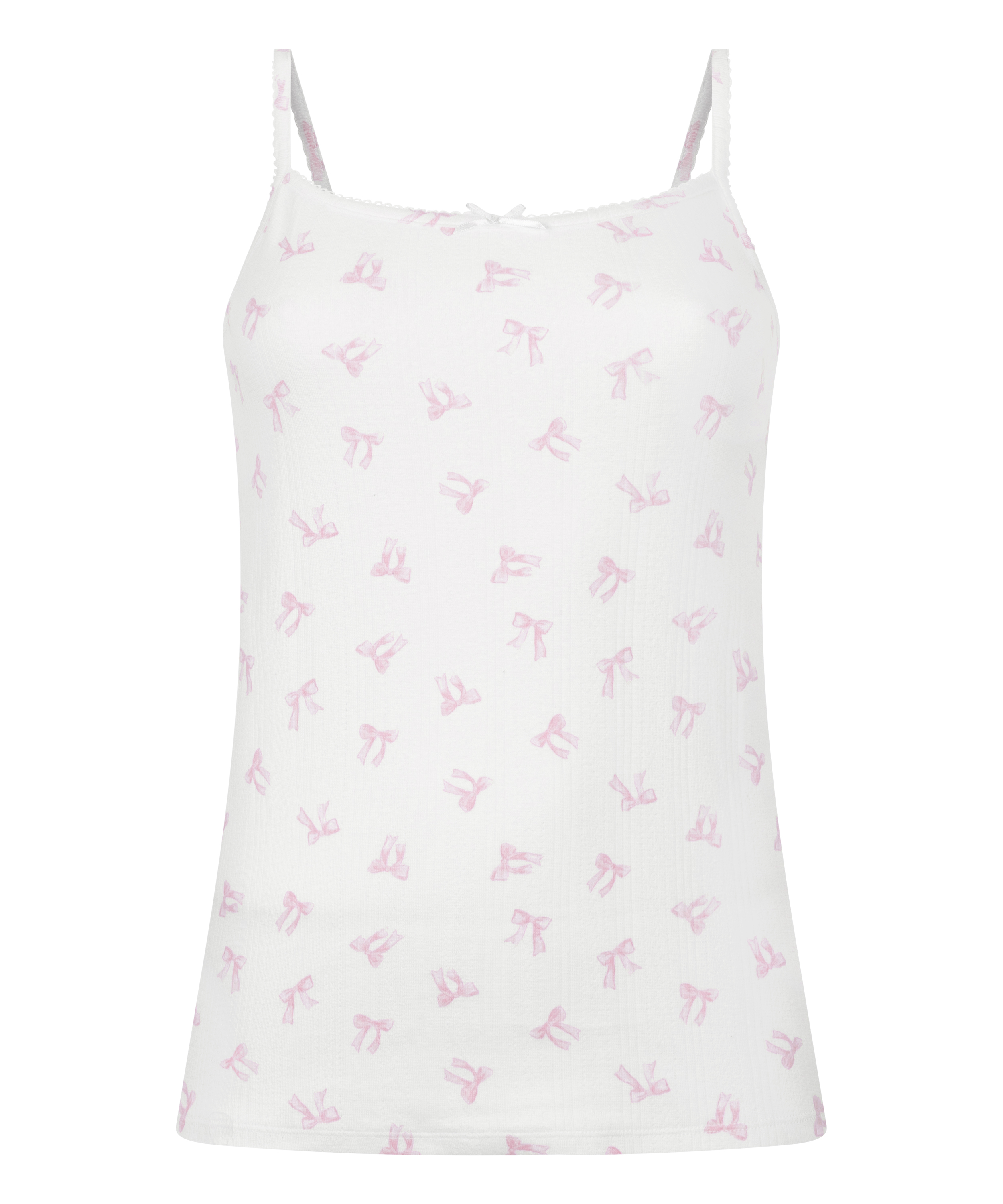 Top na ramiączkach Pointelle, Biały, main