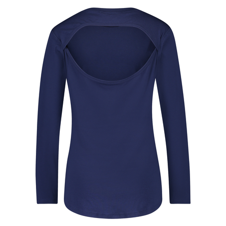 HKMX Strappy Basic Long-Sleeved Sports Top, Niebieski