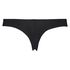Satin fleece thong, Czarny