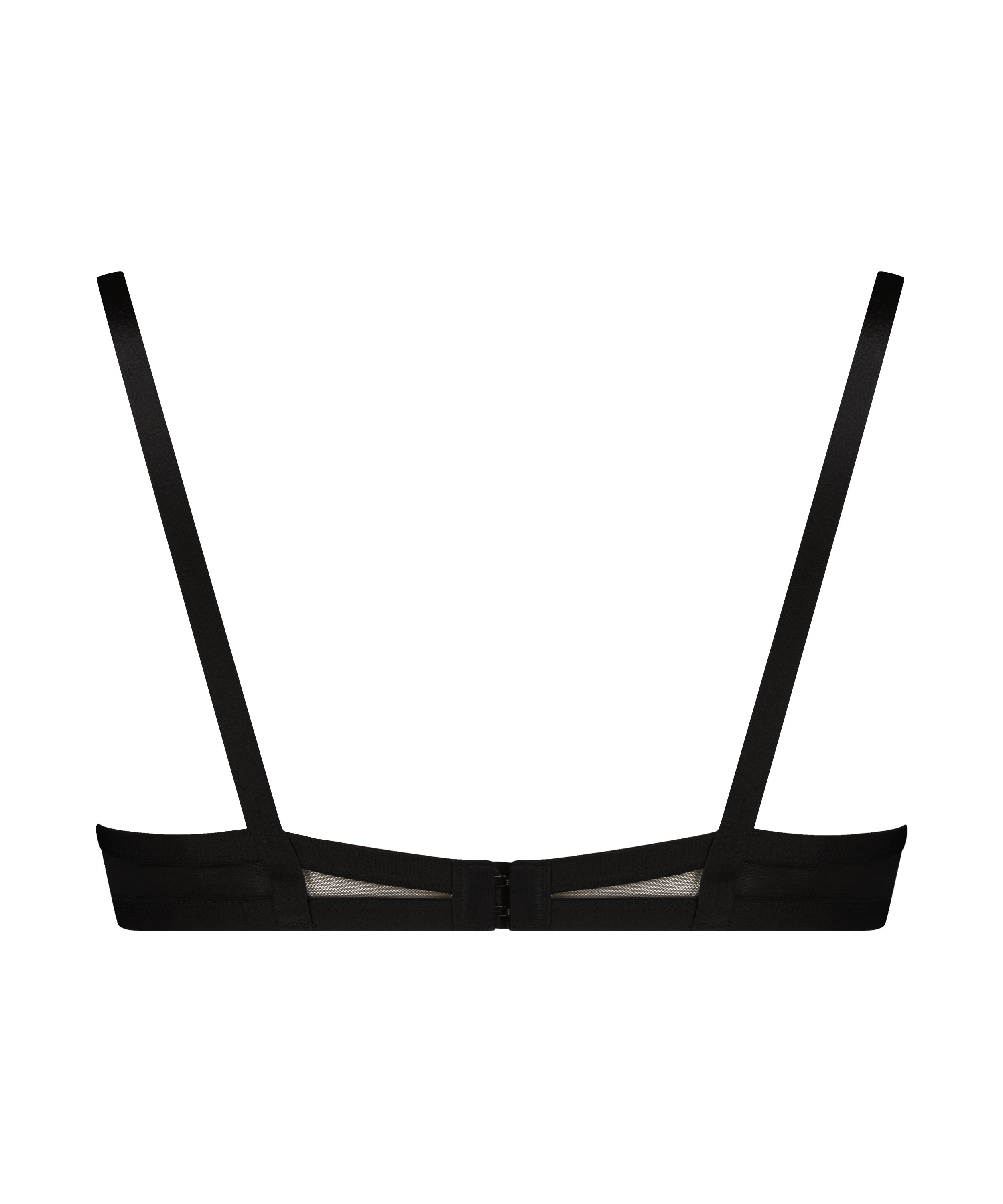 Biustonosz z fiszbinami z półusztywnianymi miseczkami Seductress, Czarny, main