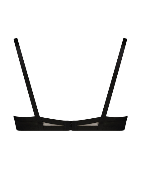 Biustonosz z fiszbinami z półusztywnianymi miseczkami Seductress, Czarny