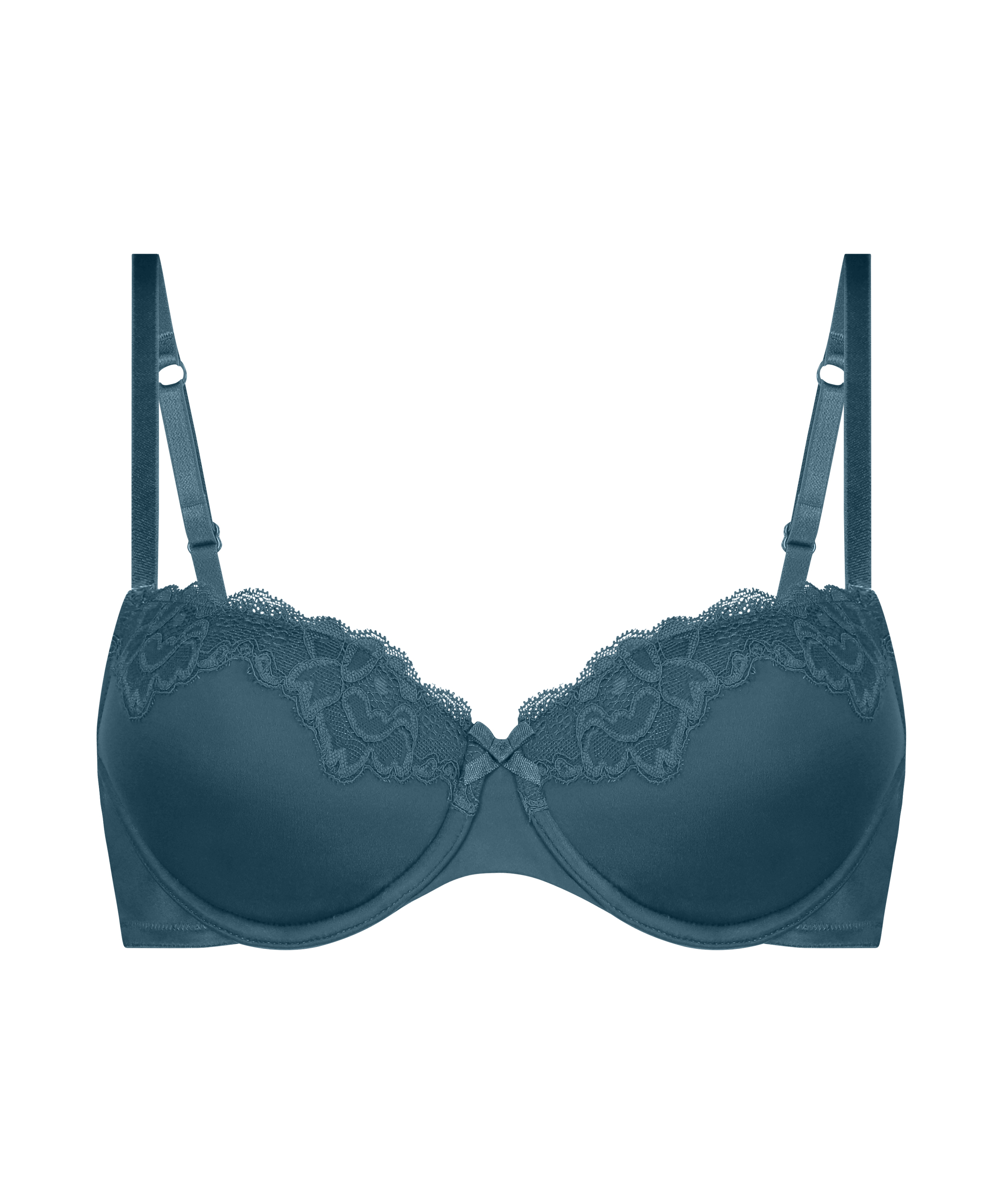 Biustonosz usztywniany z fiszbinami Lace & Shine, Niebieski, main