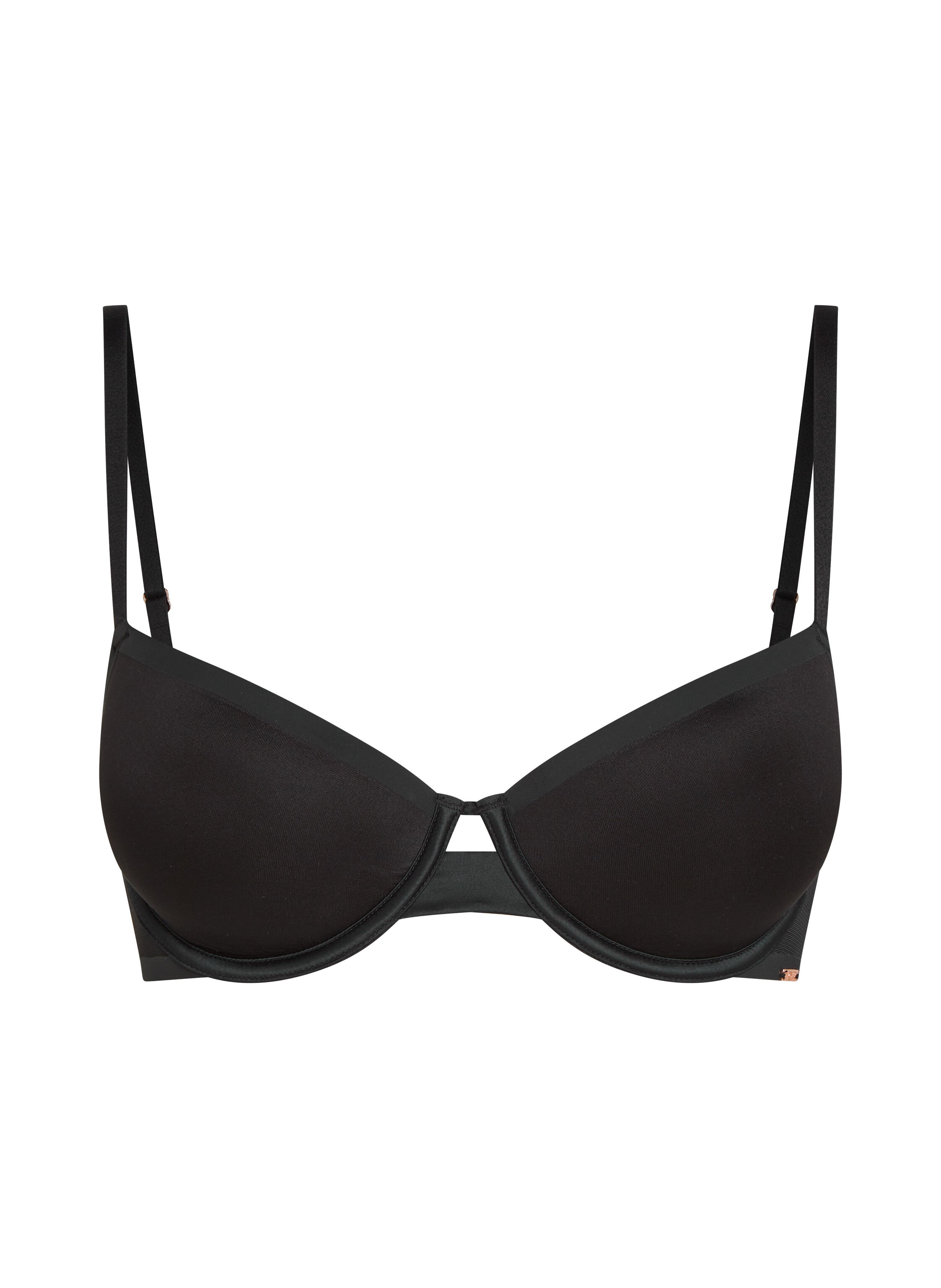 Usztywniony biustonosz push-up z fiszbinami Essential, Czarny