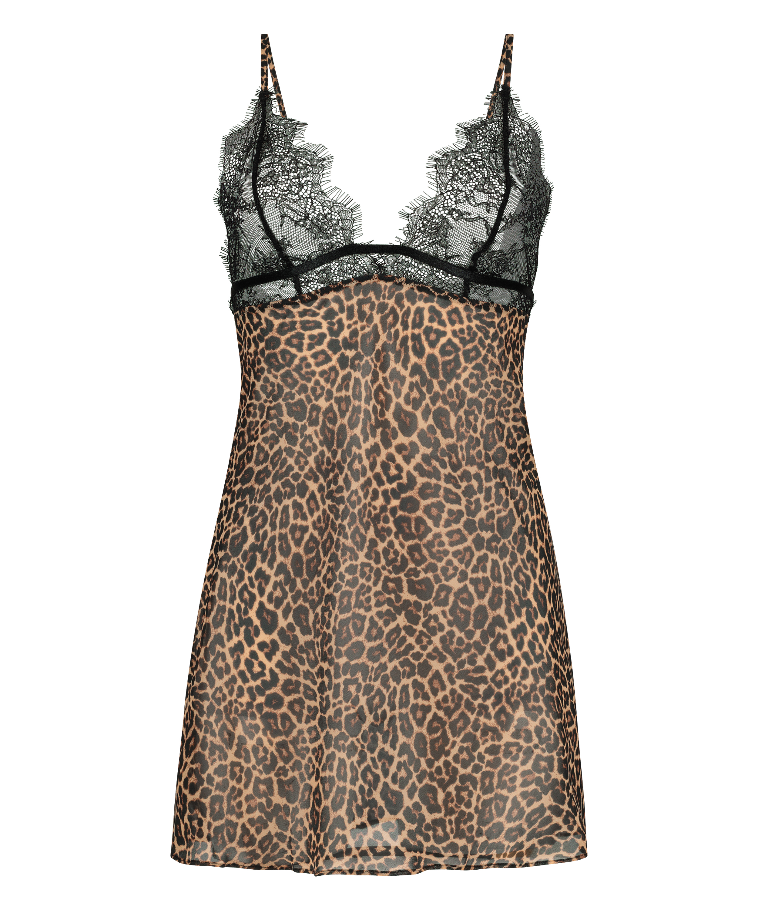 Szyfonowa sukienka na ramiączkach Holly, Czarny, main