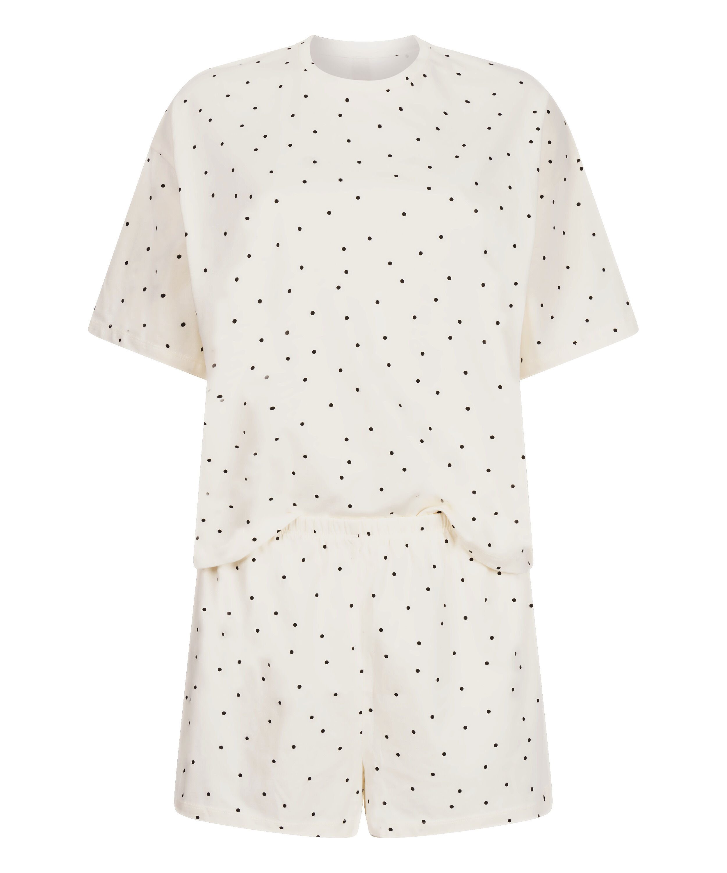 Zestaw Piżamowy Cotton Jersey Kr&oacute;tki, Biały