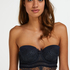 Amora Padded Longline Underwired Bra, Niebieski