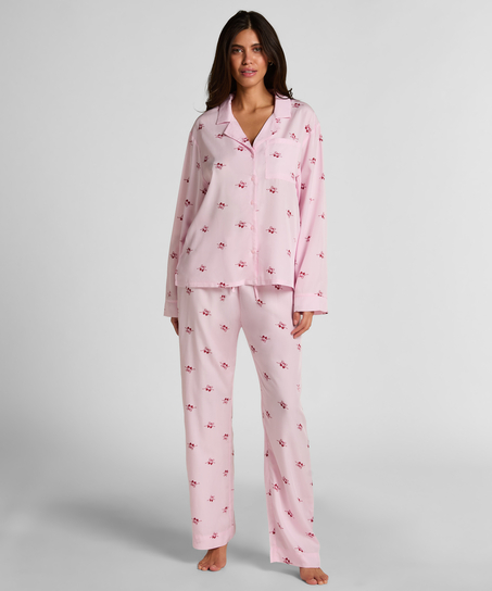 Bluza tkana wiśnie, R&oacute;żowy