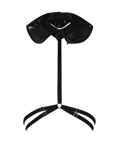 Uprząż z obrożą Private, Czarny