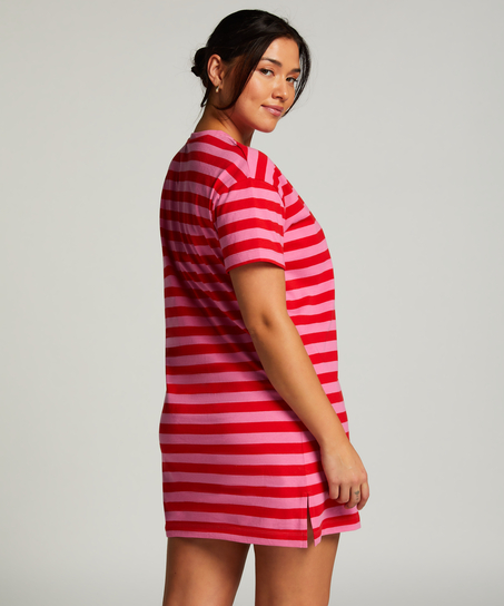 Koszula nocna z okrągłym dekoltem, Różowy