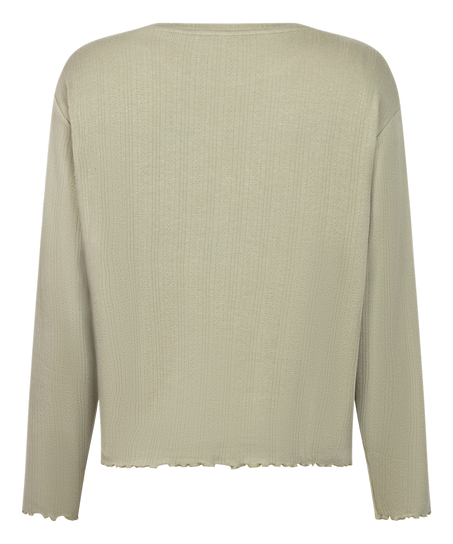 Piżama Top Loose Pointelle, Zielony