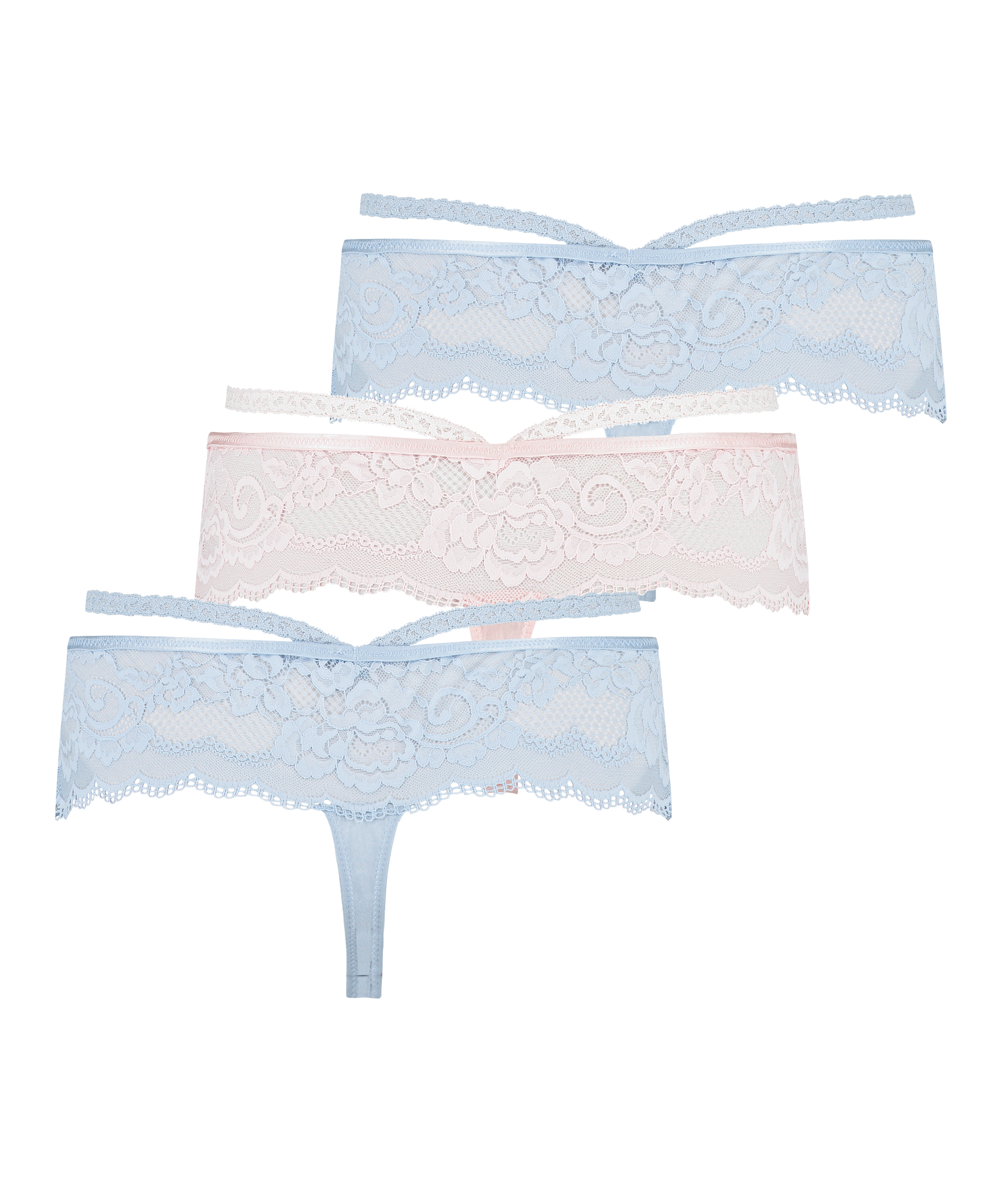 Zestaw 3 par bokserek Quinn, Niebieski, main