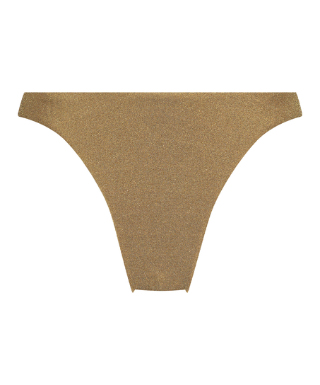 Majtki Bikini Wysoko Krojona Goldie Shimmer, Ż&oacute;łty