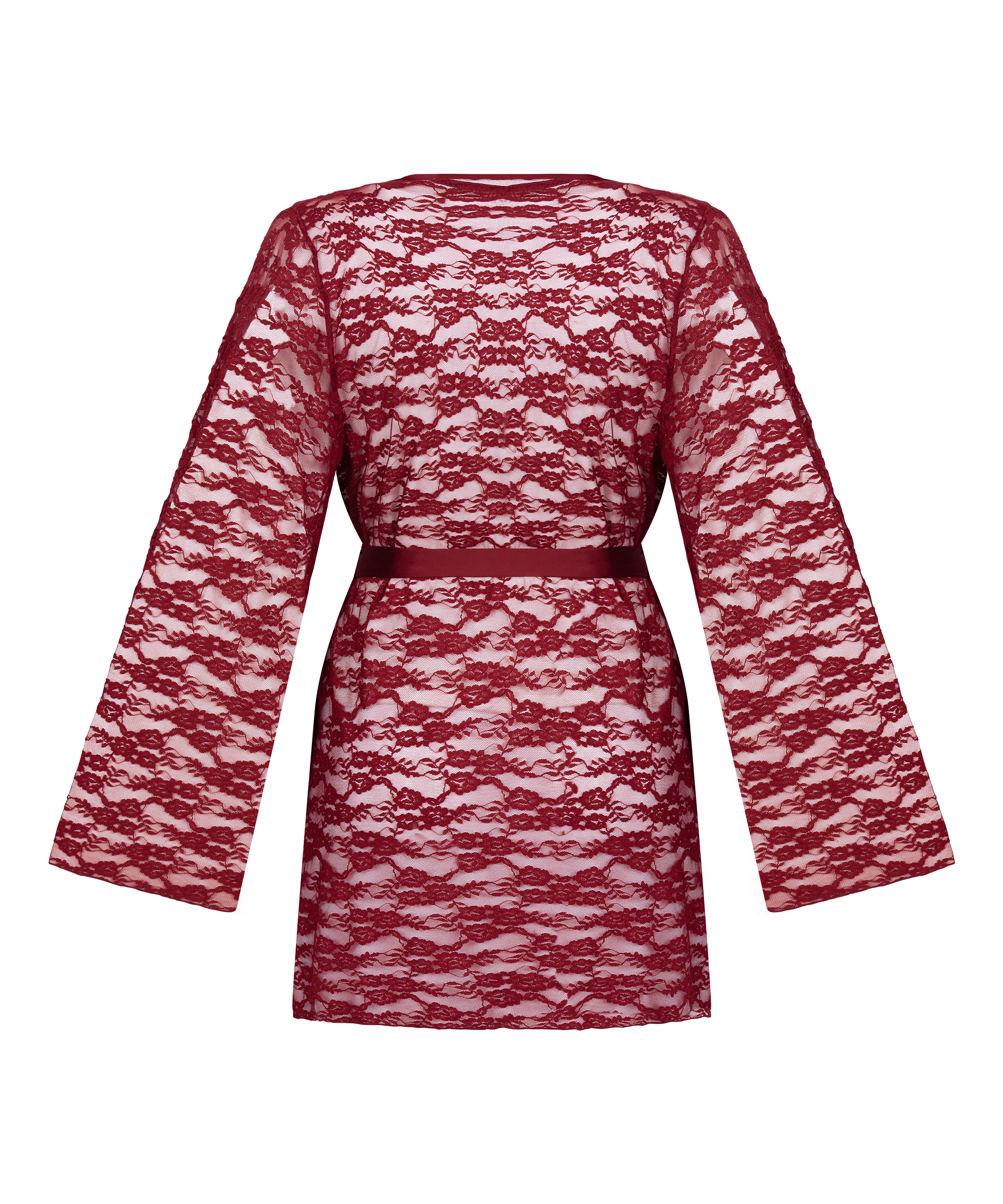 Kimono w całości wykonane z koronki, Czerwony, main