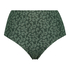Figi bikini z wysokim wycięciem w panterkę, Zielony