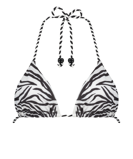 G&oacute;ra od bikini w kształcie tr&oacute;jkąta w zebrę Doha, Biały
