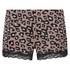 Leopard Velvet Pyjama Shorts, Różowy